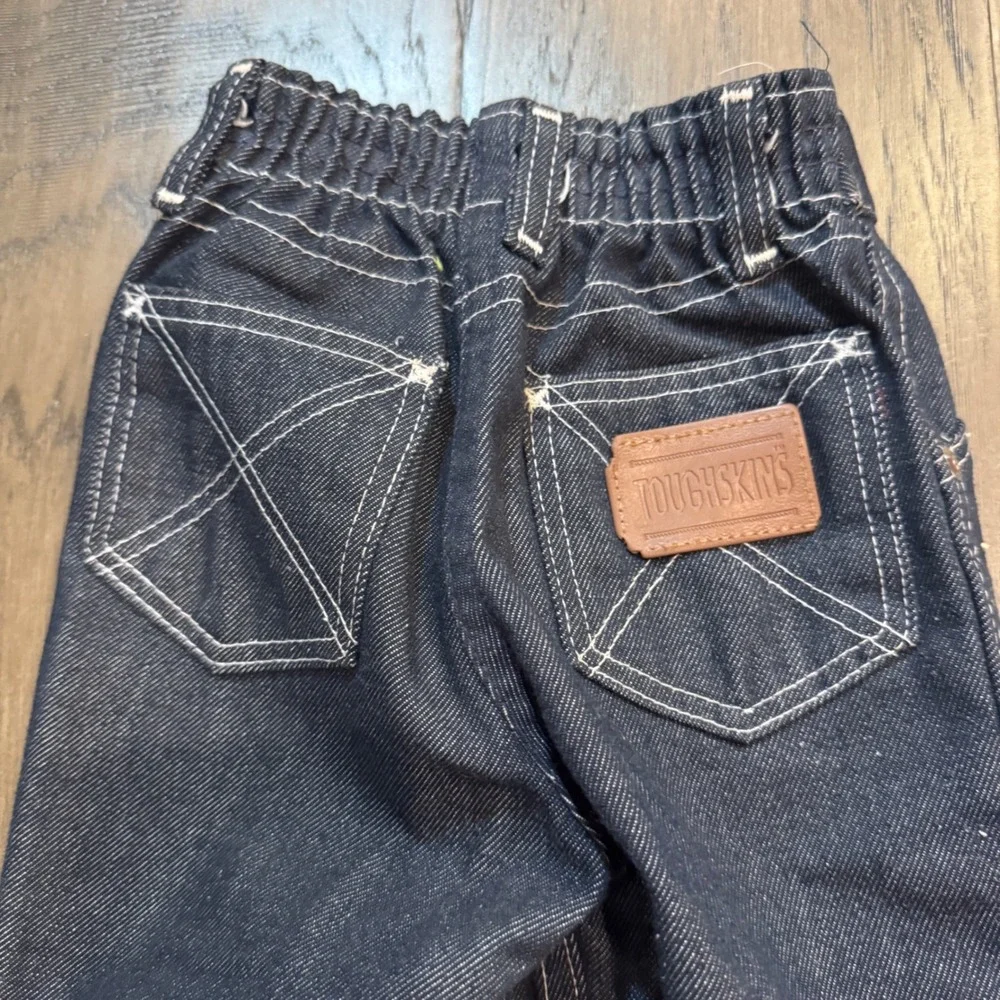 Vintage Sears Toughskins Jeans Size 4 Slim Dark Wash Denim‎ Flare Leg Kids